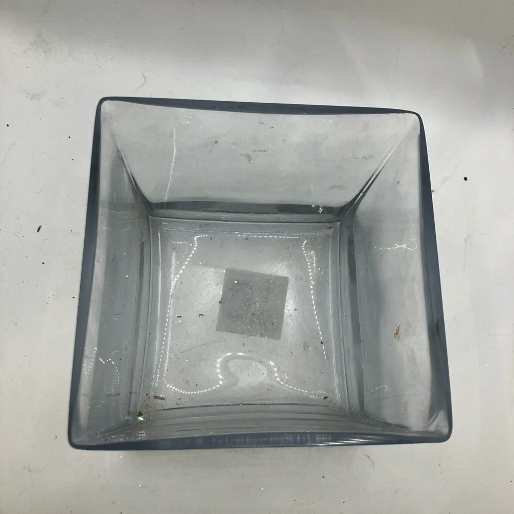Crate Barrel Container Square Clear Glass Modern‎ Airtight Polish Minimalist